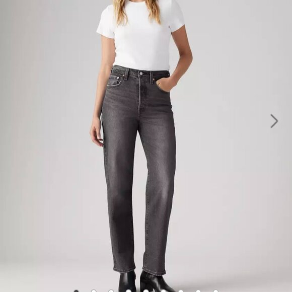 Levi's Denim - Levi's Ribcage Straight Ankle Jeans - Washed Black-Size 26